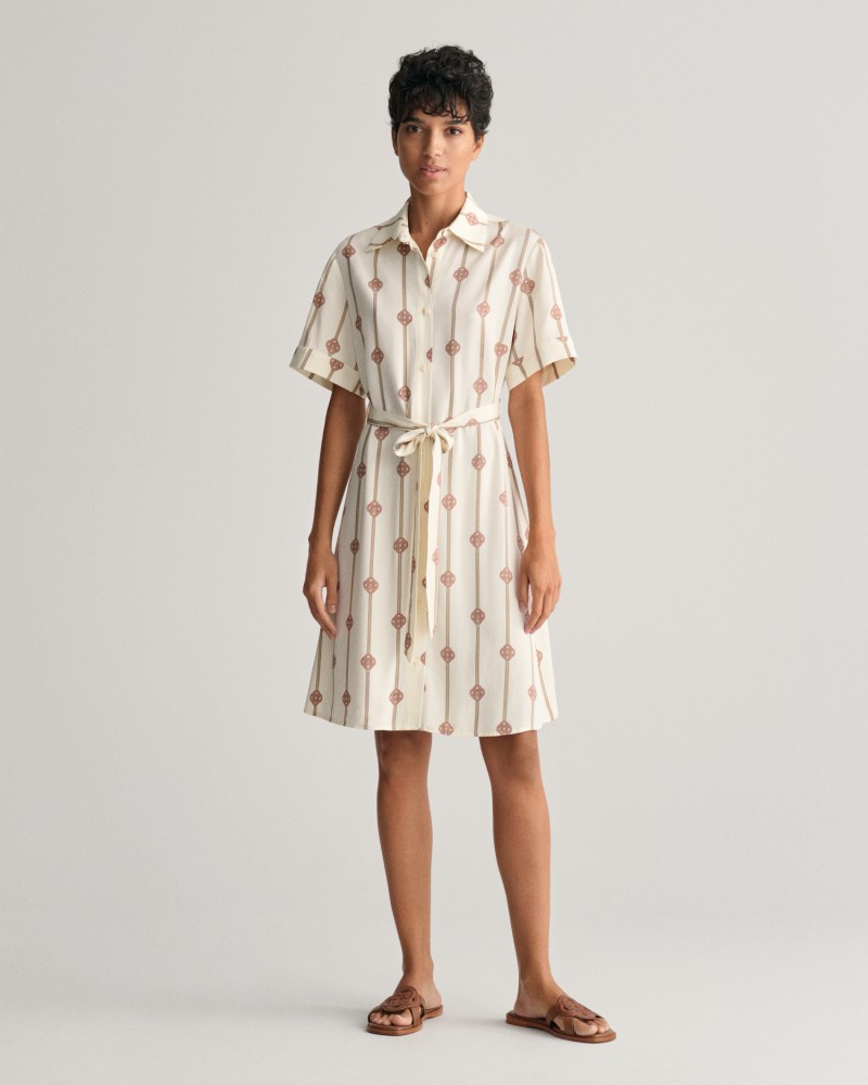 SLIM PRINTED SS SHIRT DRESS