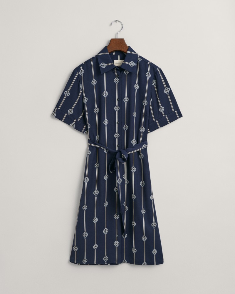 SLIM PRINTED SS SHIRT DRESS