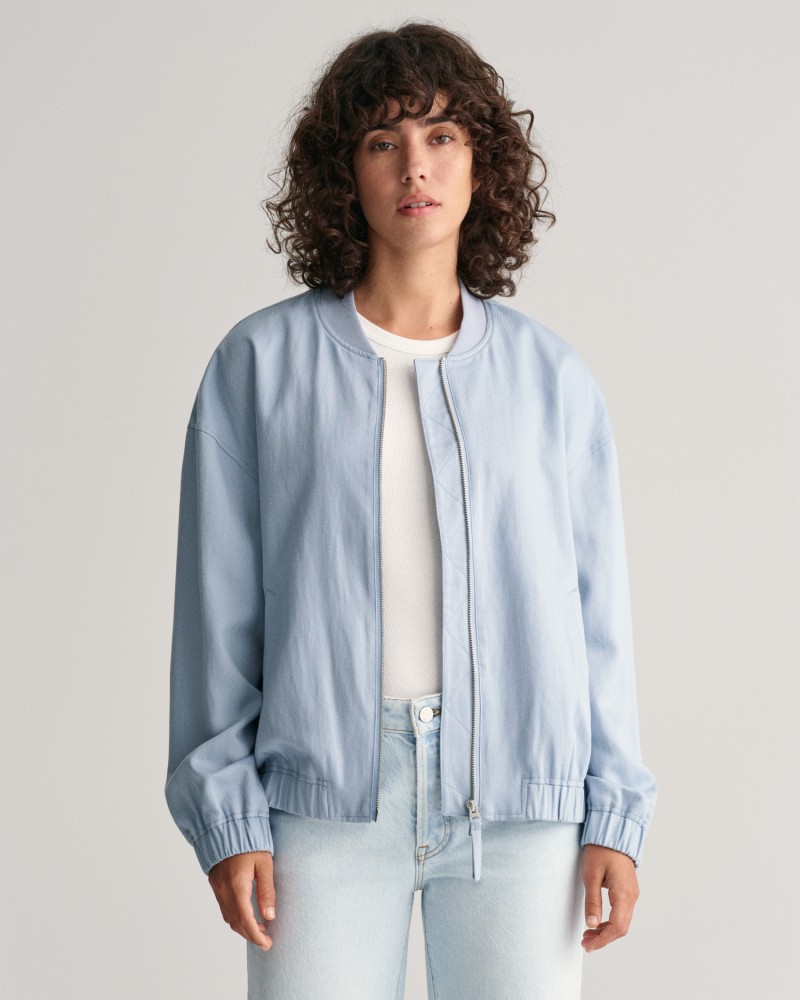 LINEN BLEND BOMBER JACKET