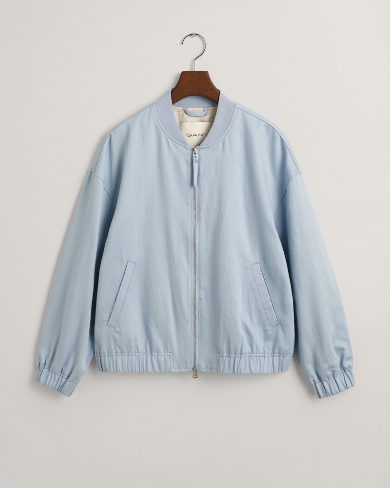 LINEN BLEND BOMBER JACKET