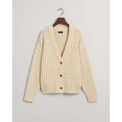 COTTON TEXTURE V-NECK CARDIGAN