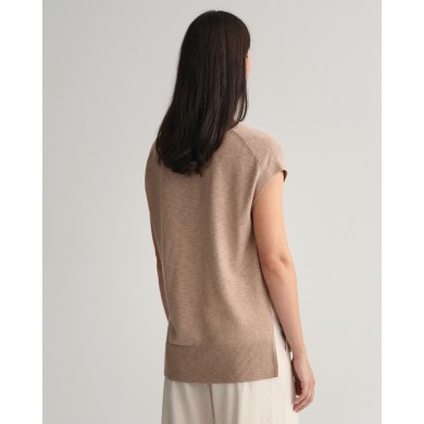 LINEN-BLEND V-NECK VEST