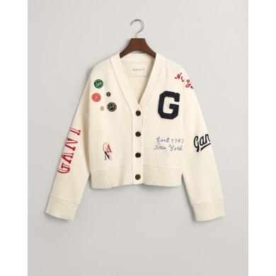 GANT VARSITY CROPPED CARDIGAN