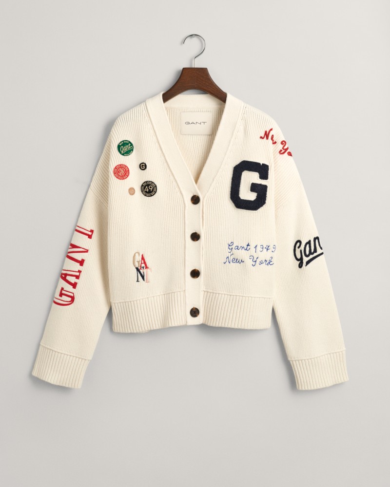 GANT VARSITY CROPPED CARDIGAN