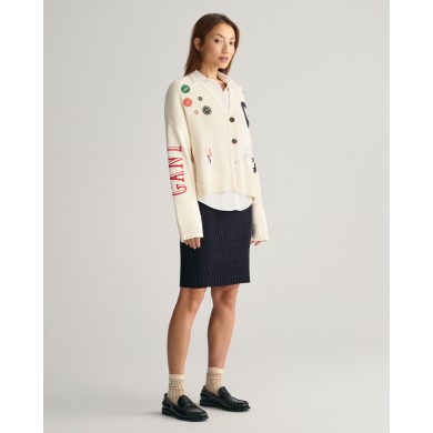 GANT VARSITY CROPPED CARDIGAN