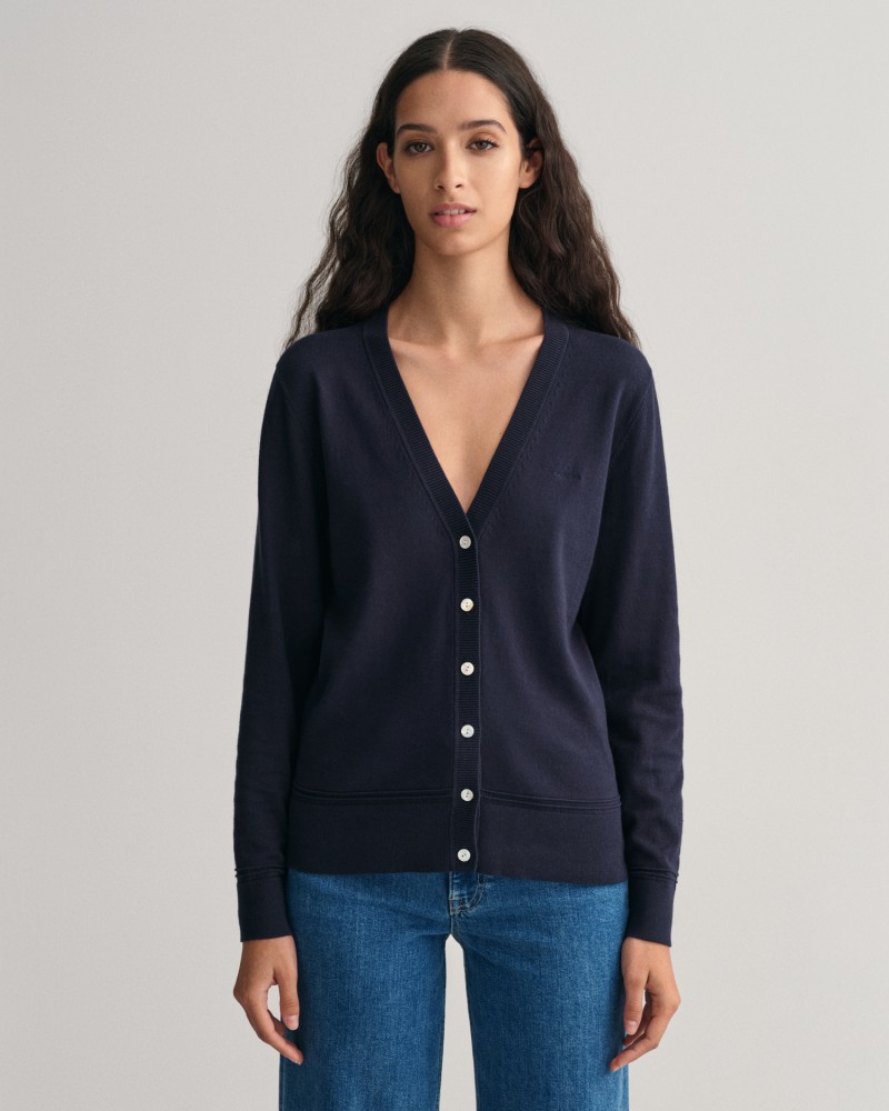 LIGHT COTTON V-CARDIGAN