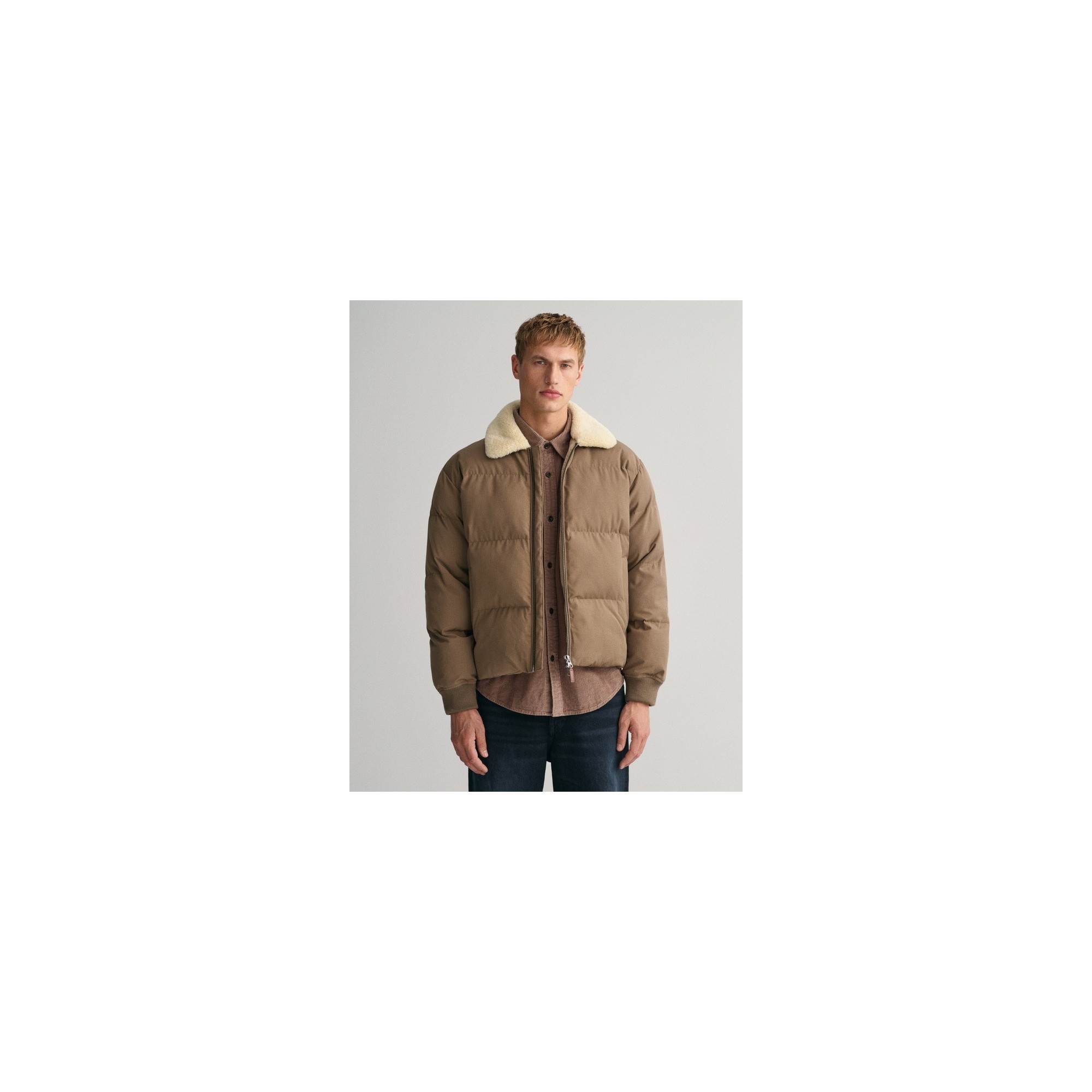 FLANNEL PADDED PUFFER JACKET