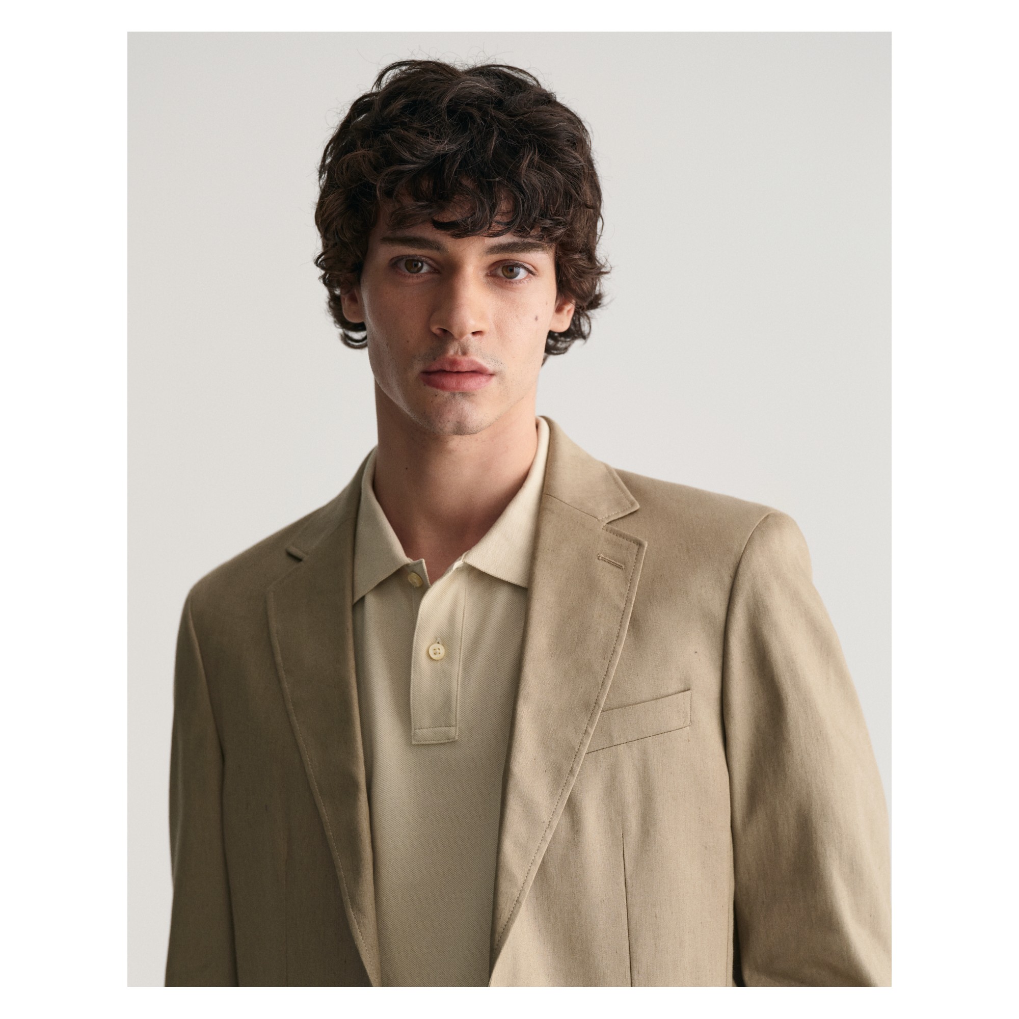 SLIM COTTON LINEN SUIT BLAZER