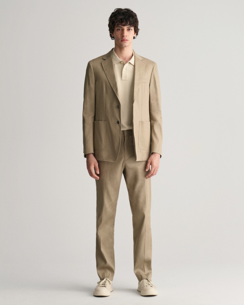 SLIM COTTON LINEN SUIT BLAZER