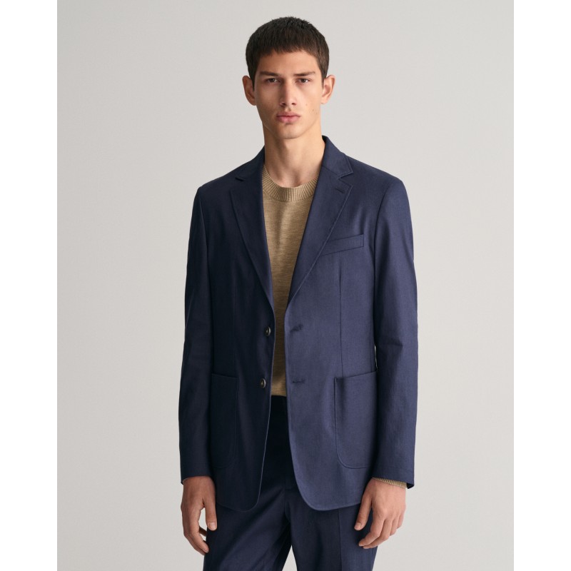 SLIM COTTON LINEN SUIT BLAZER