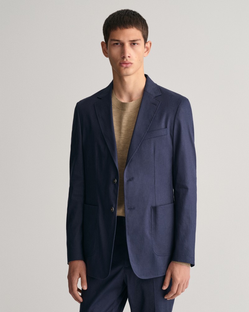 SLIM COTTON LINEN SUIT BLAZER