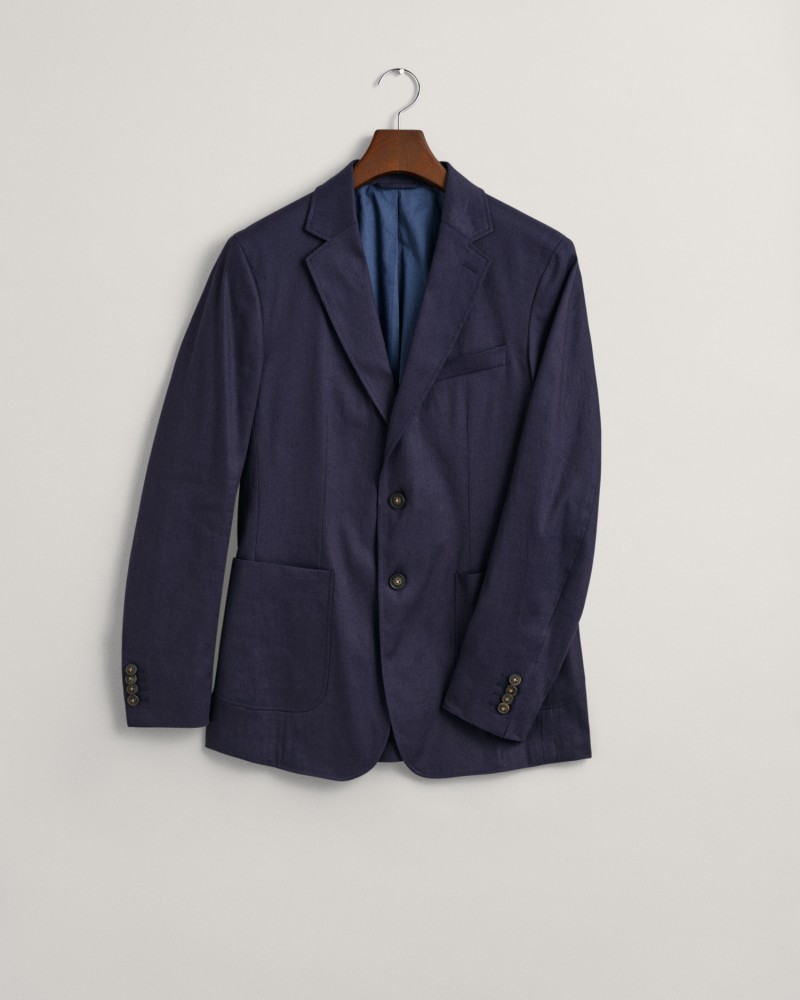 SLIM COTTON LINEN SUIT BLAZER