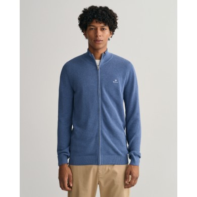 COTTON PIQUE ZIP CARDIGAN