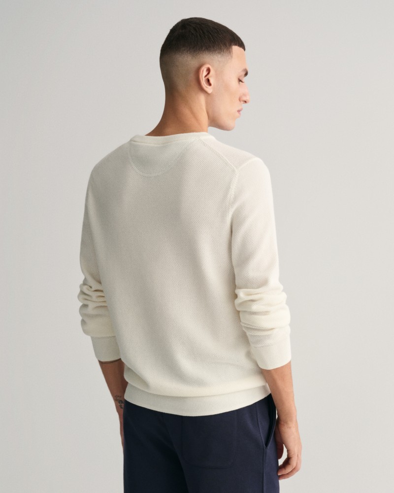 COTTON PIQUE C-NECK