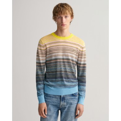 COTTON LINEN STRIPE C-NECK