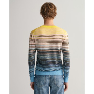 COTTON LINEN STRIPE C-NECK