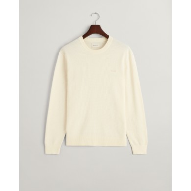 TEXTURED COTTON C-NECK