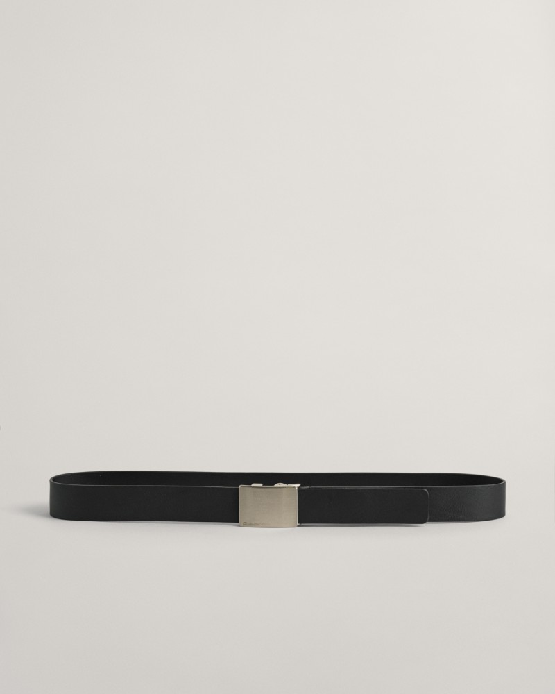 Plaque Buckle Leather Belt