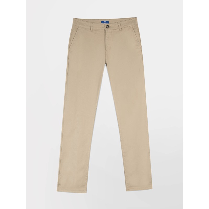   Pantalon Chino Homme Coton Stretch Beige  