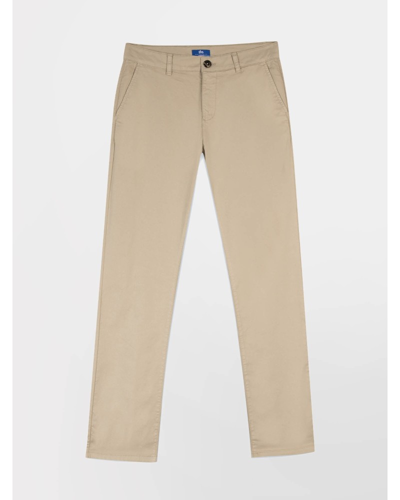   Pantalon Chino Homme Coton Stretch Beige  