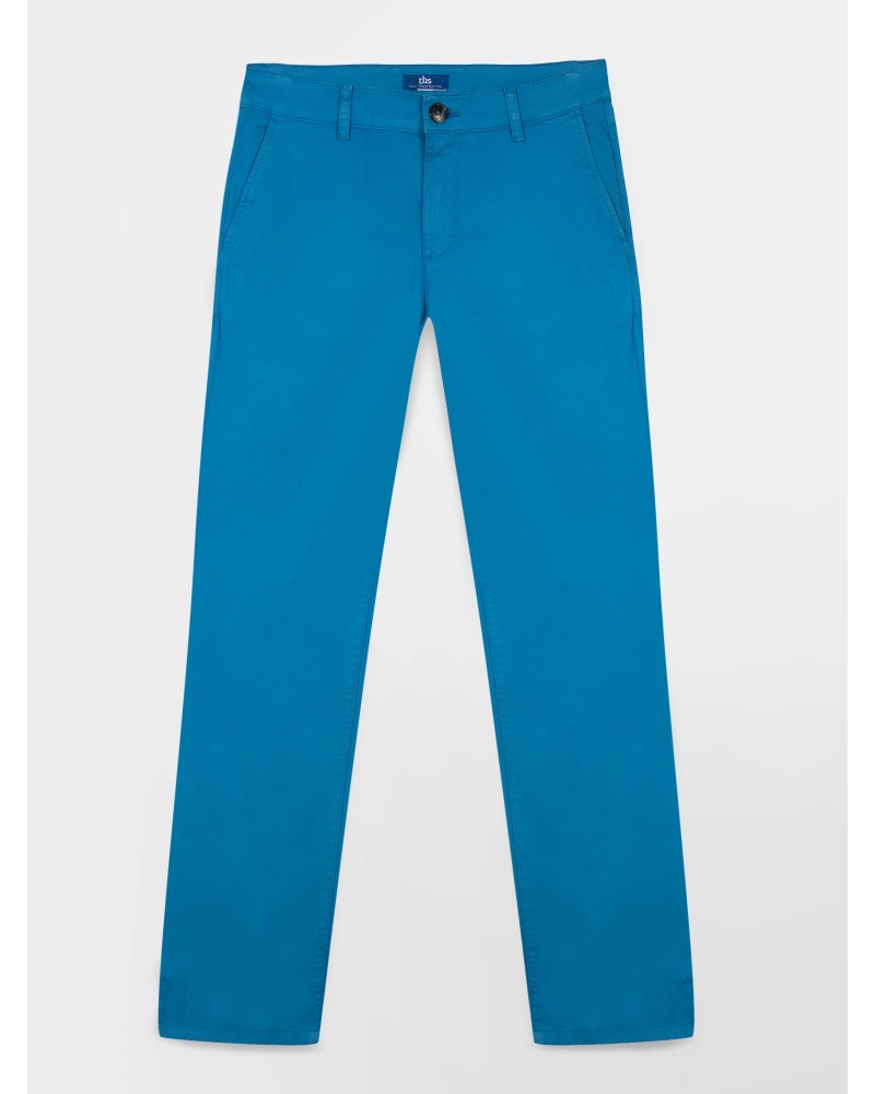   Pantalon Chino Homme Coton Stretch Bleu  