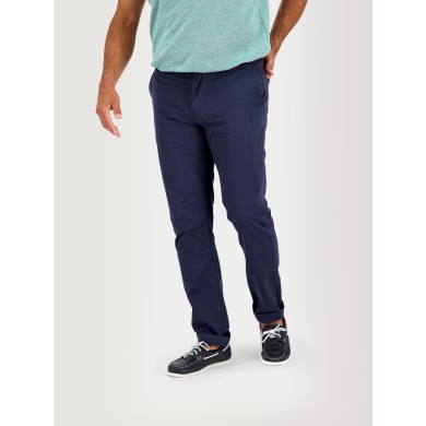   Pantalon Chino Homme Coton Stretch Marine  