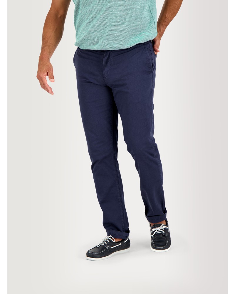   Pantalon Chino Homme Coton Stretch Marine  