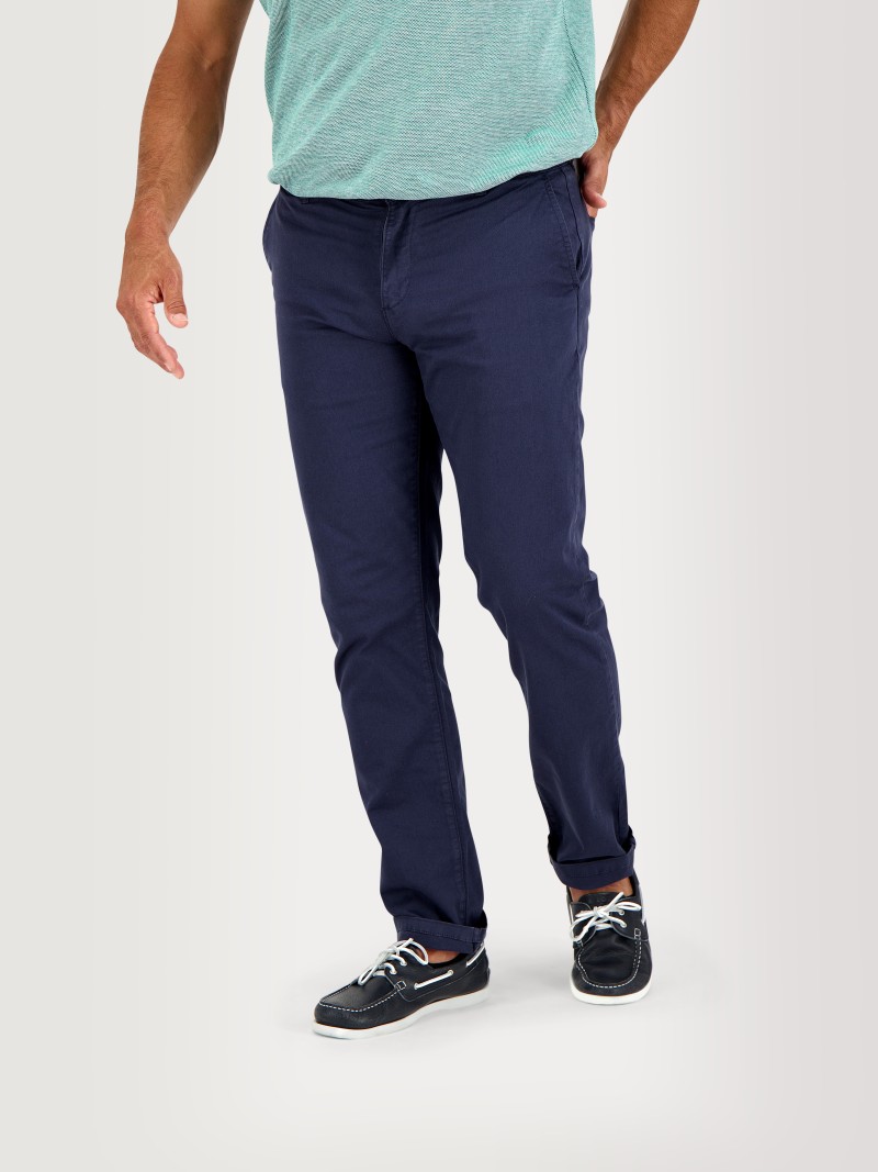   Pantalon Chino Homme Coton Stretch Marine  