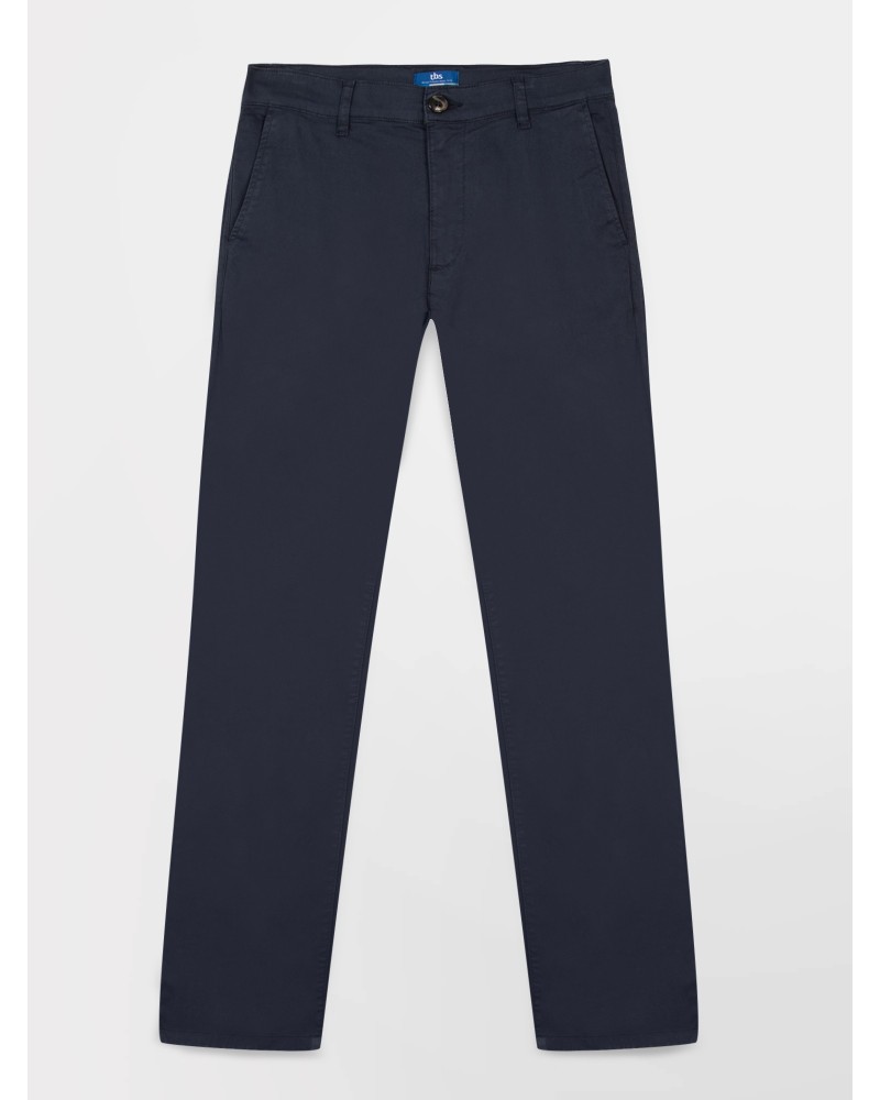   Pantalon Chino Homme Coton Stretch Marine  