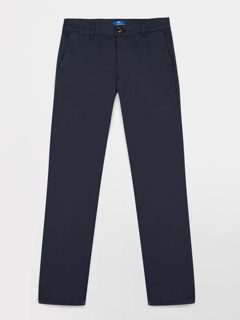   Pantalon Chino Homme Coton Stretch Marine  