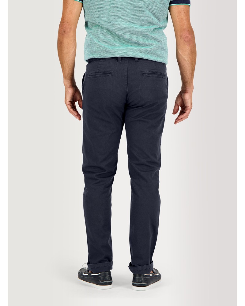   Pantalon Chino Homme Coton Stretch Marine  