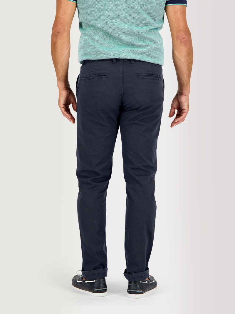   Pantalon Chino Homme Coton Stretch Marine  