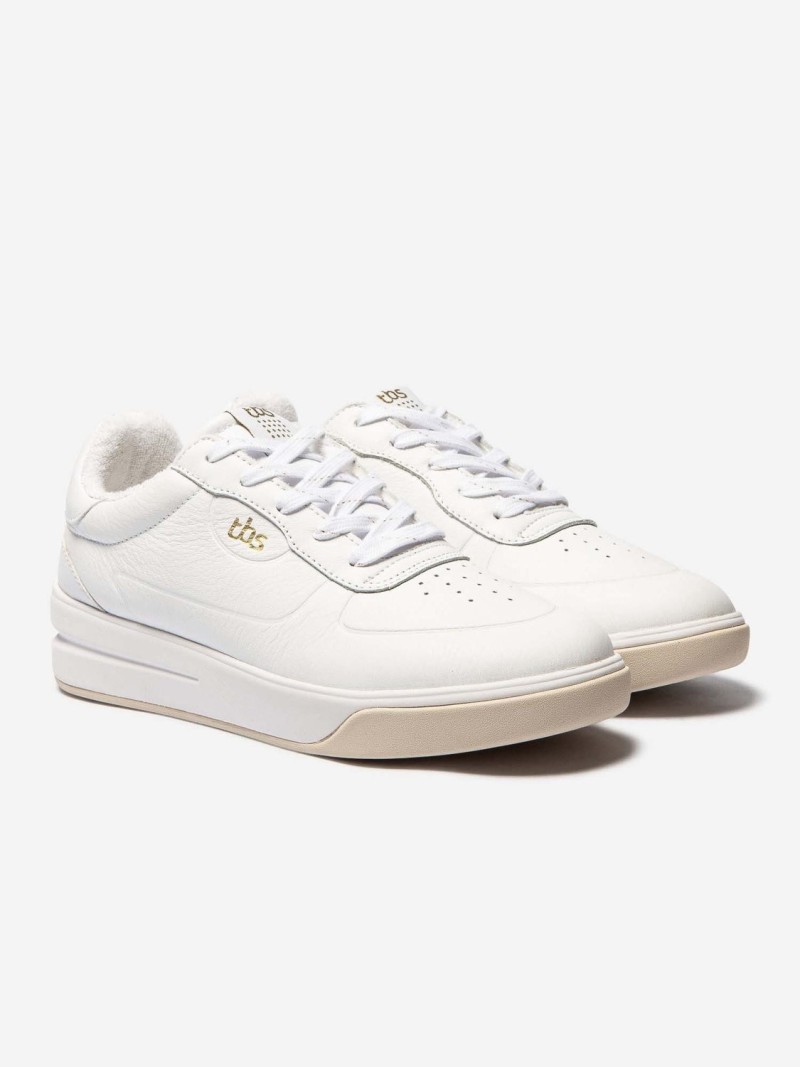 Baskets Femme Confort Cuir Blanc