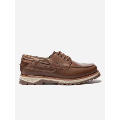 Chaussures Bateau Homme Semelle Epaisse Cuir Lisse Marron