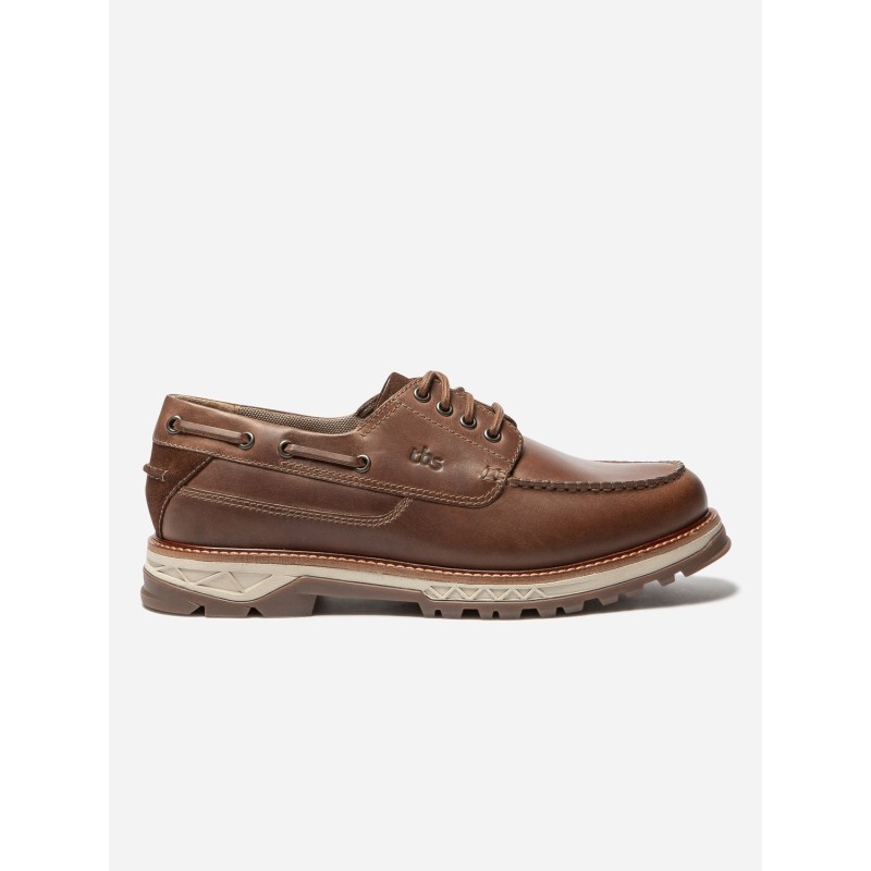 Chaussures Bateau Homme Semelle Epaisse Cuir Lisse Marron