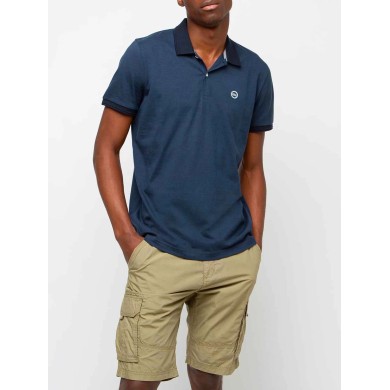 Polo Homme Coton Biologique Manches Courtes Marine