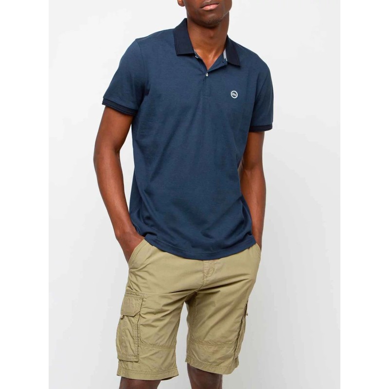 Polo Homme Coton Biologique Manches Courtes Marine