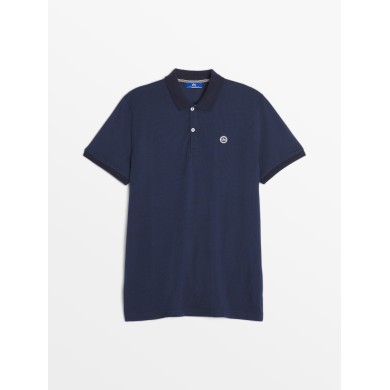 Polo Homme Coton Biologique Manches Courtes Marine