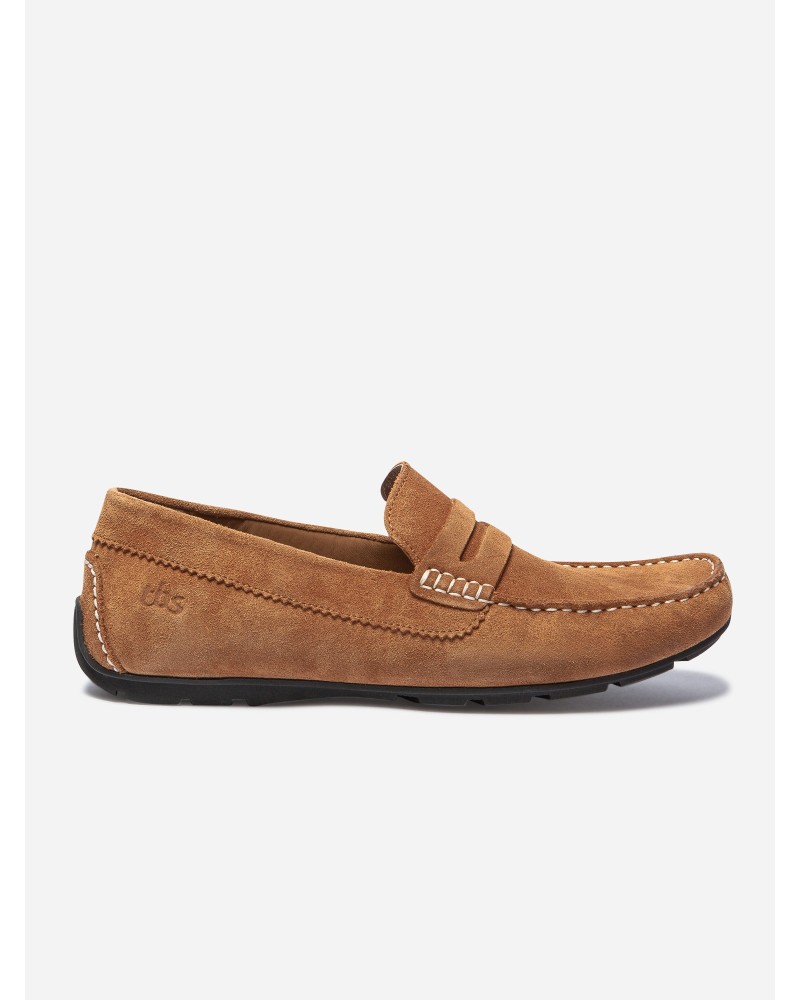   Mocassins Homme En Cuir Velours Camel  