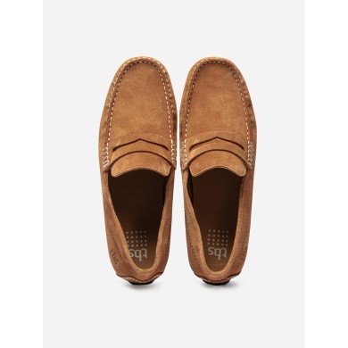   Mocassins Homme En Cuir Velours Camel  