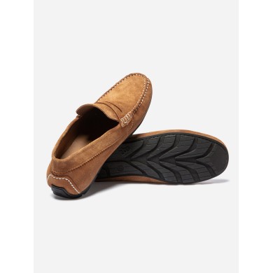   Mocassins Homme En Cuir Velours Camel  