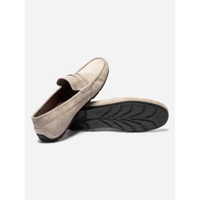 Mocassins Homme En Cuir Velours Beige