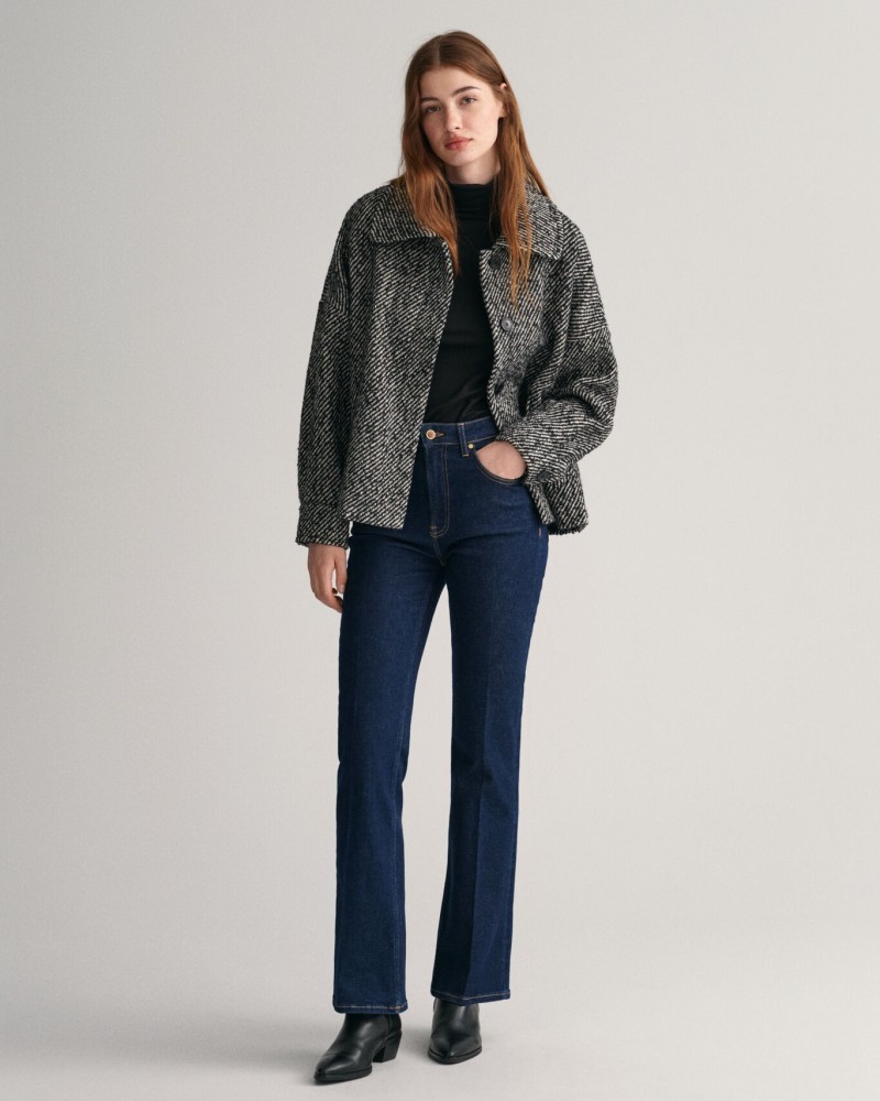 PATTERN CROPPED WOOL JACKET