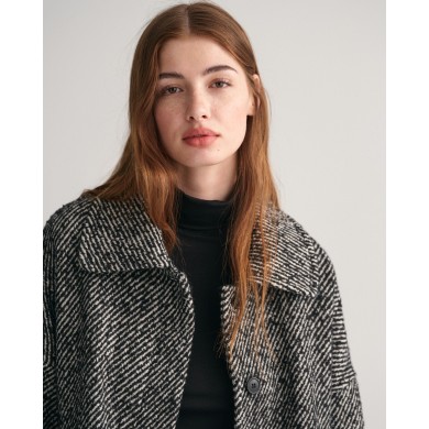 PATTERN CROPPED WOOL JACKET