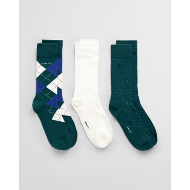 Coffret cadeau de 3 paires de chaussettes à motif argyle
