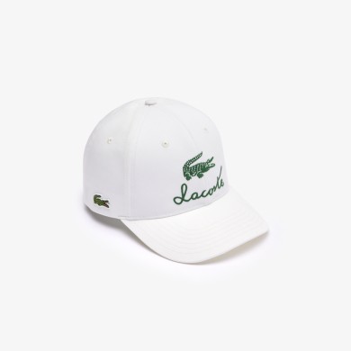 Casquette en gabardine avec crocodile