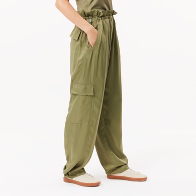 Pantalon cargo oversize en satin