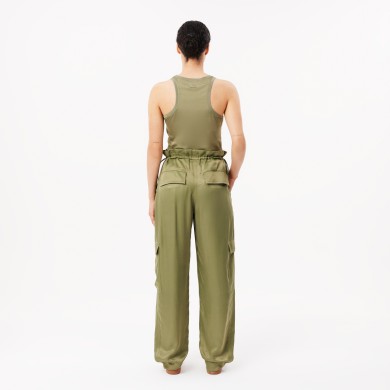 Pantalon cargo oversize en satin