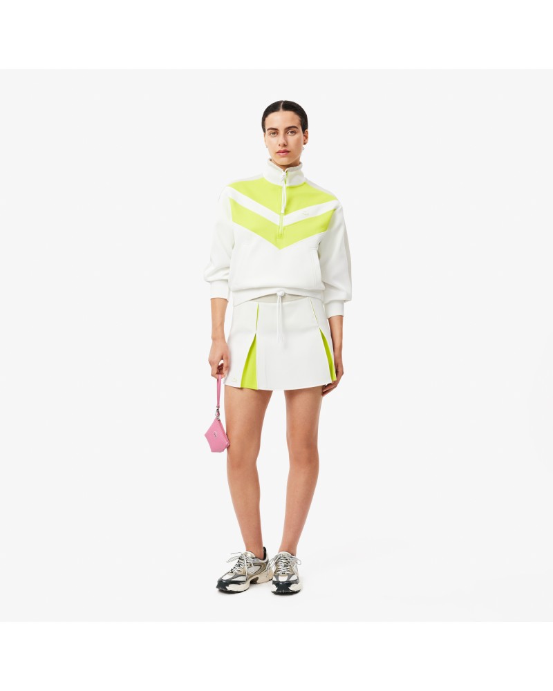 Jupe en interlock color-block ajustable