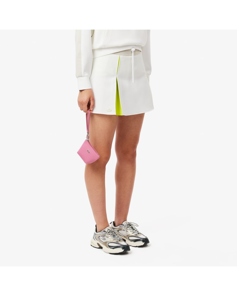 Jupe en interlock color-block ajustable
